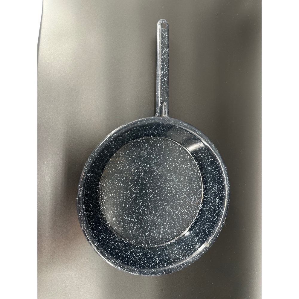 Speckled Enamelware 9" Skillet Frying Pan Camping Kitchen Decor Blue graniteware